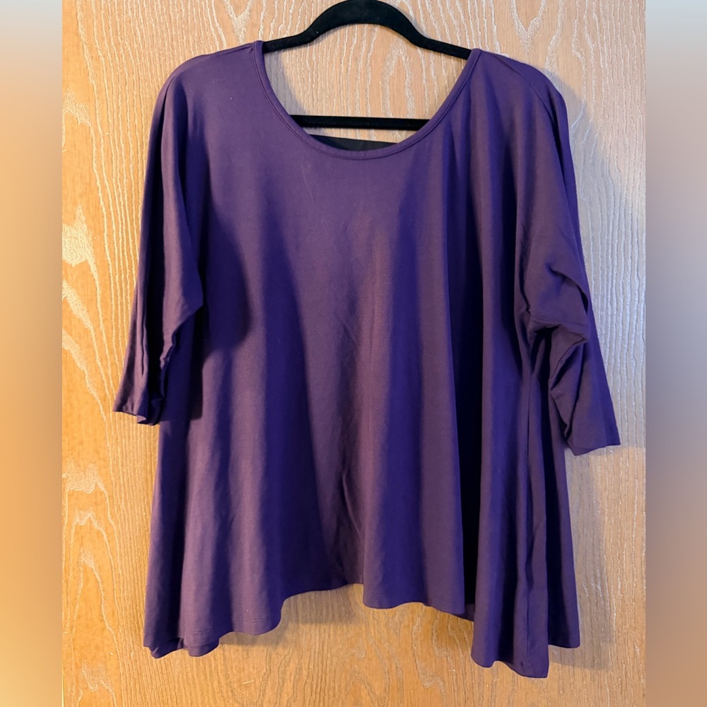 Purple 1X Women's Flare Bottom Y2K Era Top